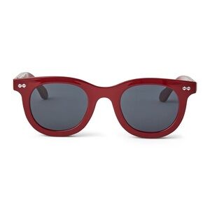 Alessia Red sunglasses & blue light round retro look dual uses optical quality
